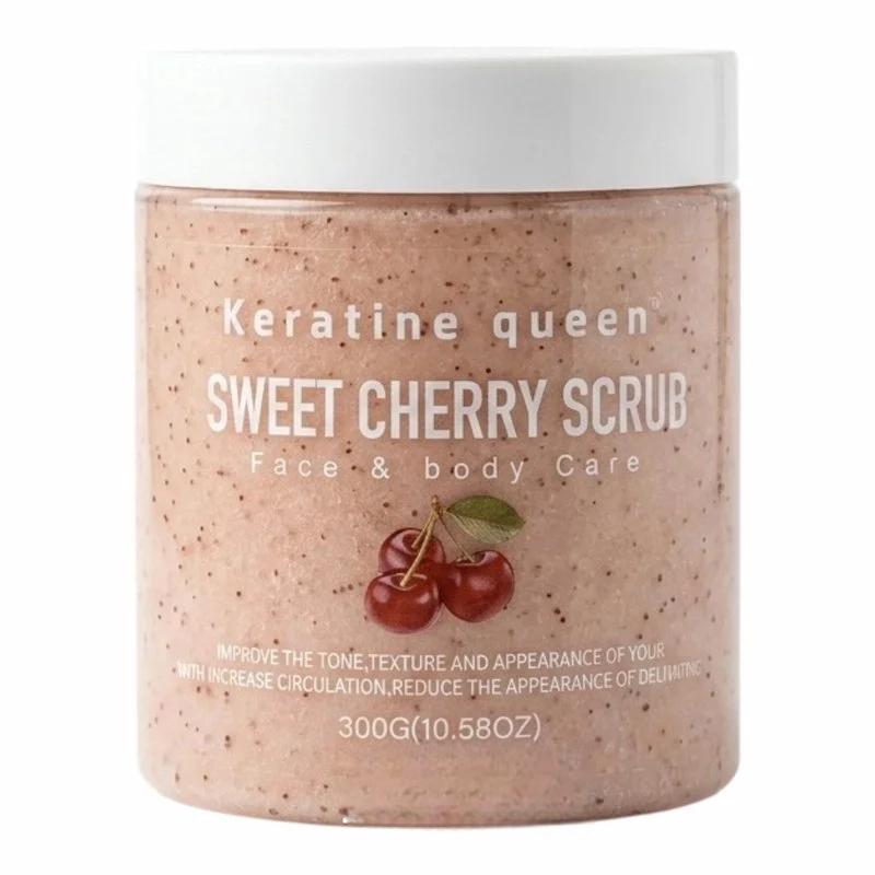 Keratin Queen Sweet Cherry Scrub – 300 g – Gommage Visage & Corps Exfoliant & Éclat