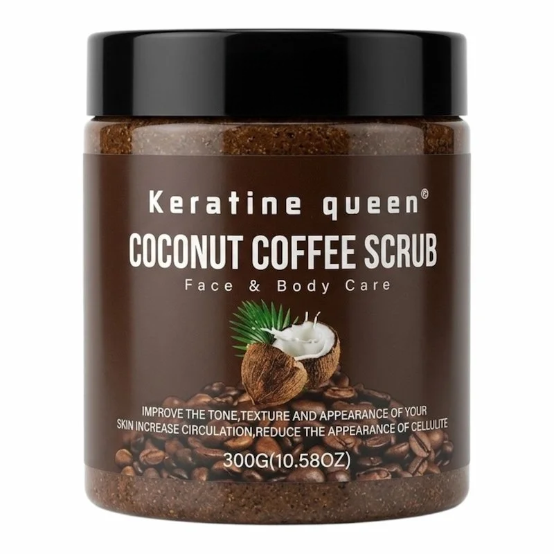 Keratin Queen Gommage Café & Noix de Coco – 300 g – Exfoliant Corps Nourrissant