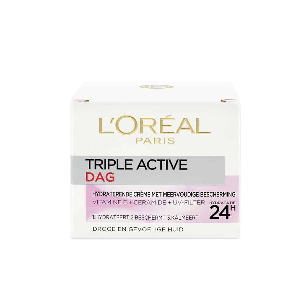 L’Oréal Skin Expert – Crème de Jour Hydratante Triple Active Peaux Sèches et Sensibles – 50 ml
