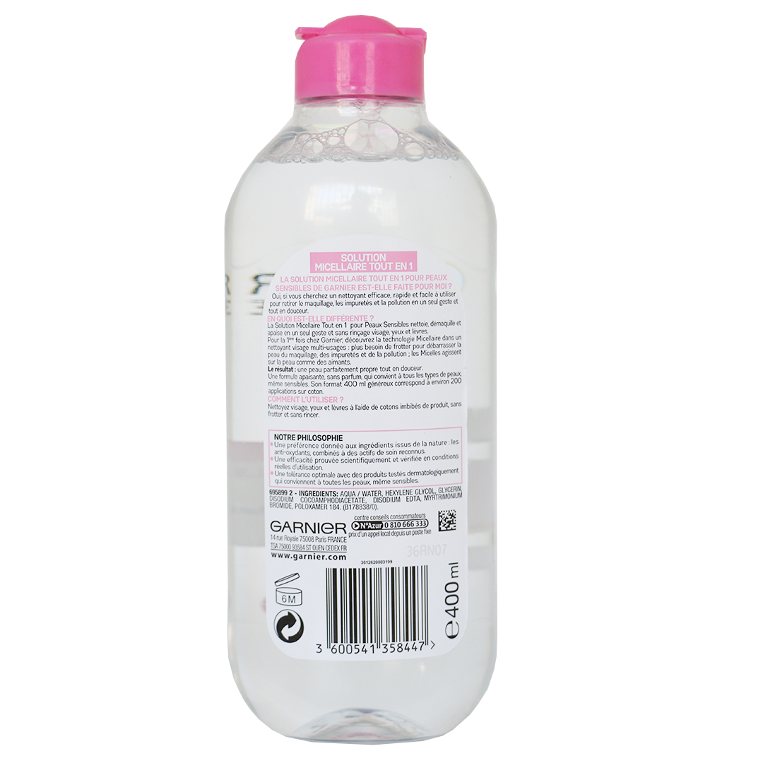 Garnier SkinActive – Eau Micellaire Peaux Sensibles – 400 ml