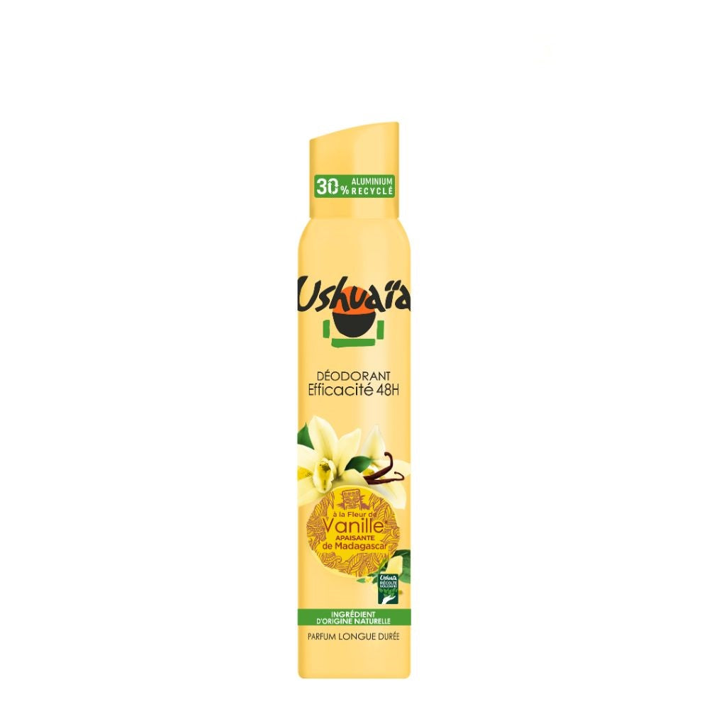 Ushuaïa Déodorant Femme Atomiseur à la Fleur de Vanille Apaisante de Polynésie – 200 ml