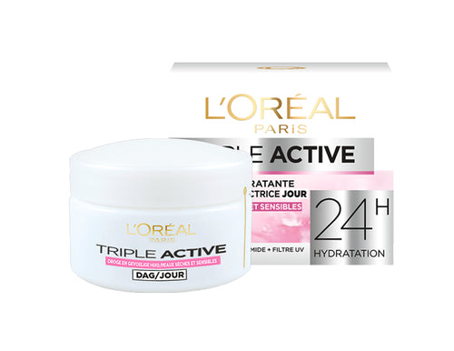 L’Oréal Skin Expert – Crème de Jour Hydratante Triple Active Peaux Sèches et Sensibles – 50 ml