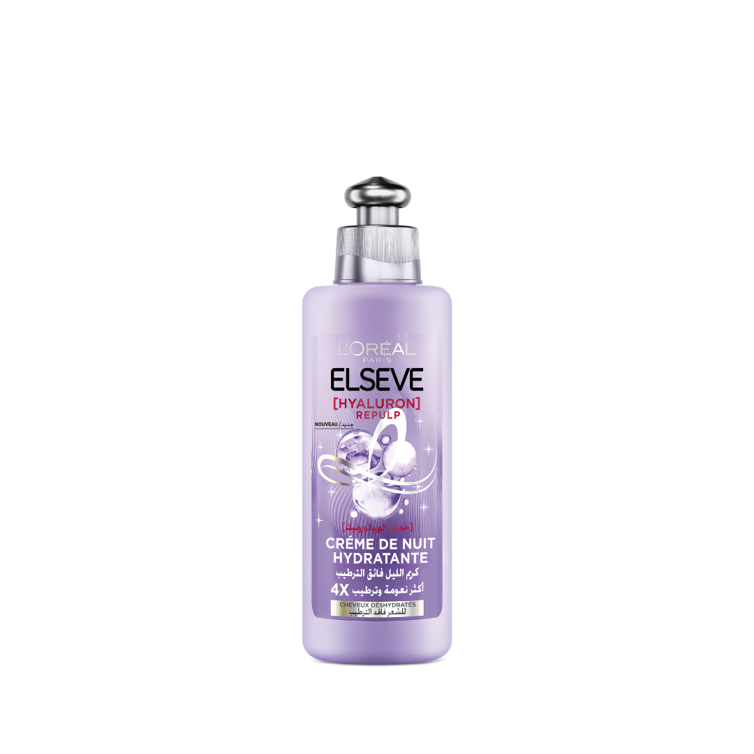 Soin sans rinçage de nuit Elseve Hyaluron Repulp enrichi en acide hyaluronique – 200 ml – L’Oréal Paris