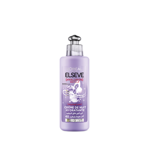 Soin sans rinçage de nuit Elseve Hyaluron Repulp enrichi en acide hyaluronique – 200 ml – L’Oréal Paris