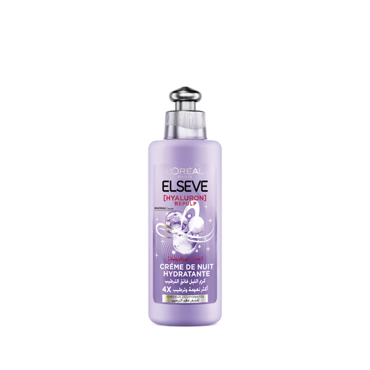 Soin sans rinçage de nuit Elseve Hyaluron Repulp enrichi en acide hyaluronique – 200 ml – L’Oréal Paris