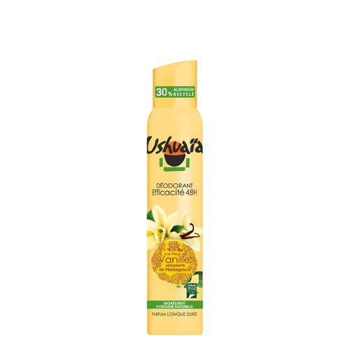 Ushuaïa Déodorant Femme Atomiseur à la Fleur de Vanille Apaisante de Polynésie – 200 ml