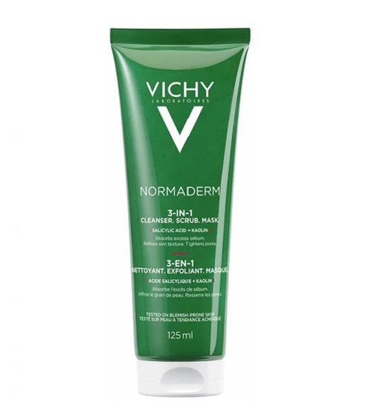Vichy Normaderm 3 en 1 Exfoliant + Nettoyant + Masque – 125 ml