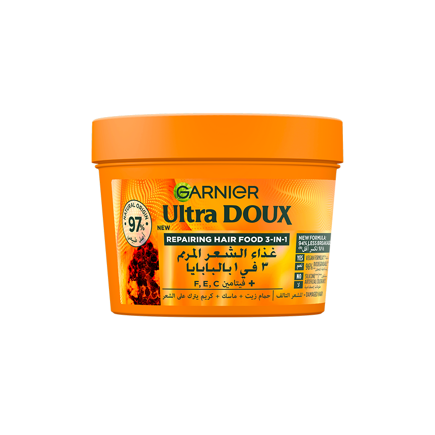 Garnier Ultra Doux Hair Food Papaye 3-en-1 – 390 ml + Vitamines C, E & F