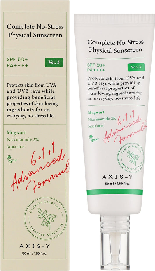 AXIS-Y Complete No-Stress Physical Sunscreen SPF50+ PA++++ – 50 ml