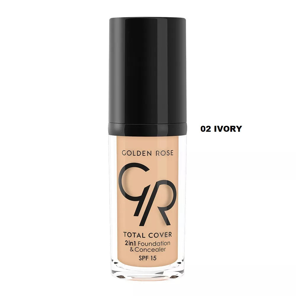 Golden Rose Total Cover 2in1 Foundation & Concealer SPF15