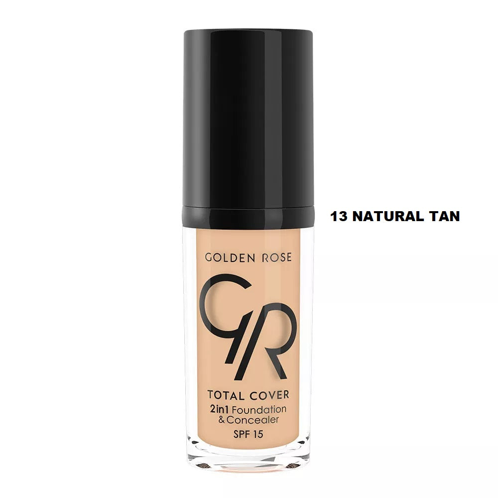Golden Rose Total Cover 2in1 Foundation & Concealer SPF15